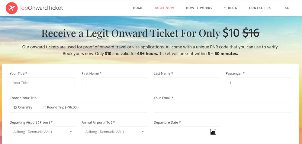 Top onward ticket service